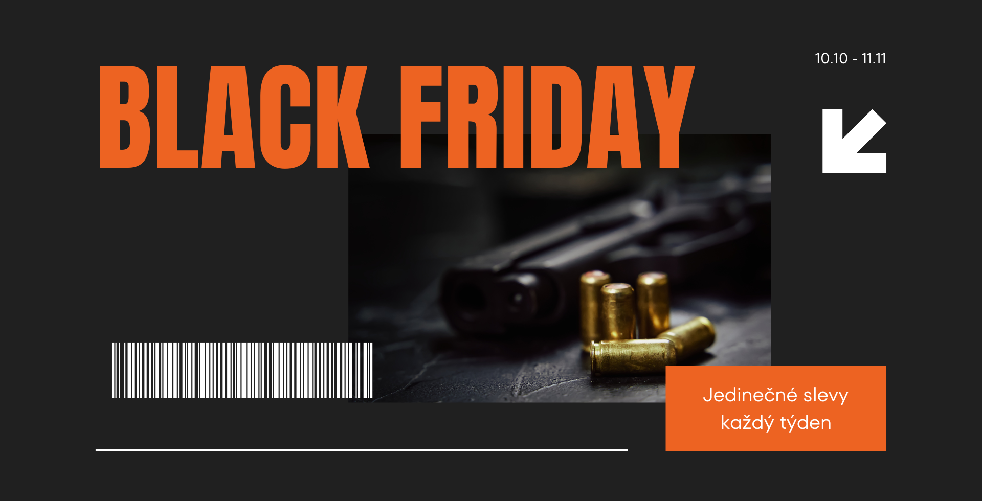 Black and Orange Modern Black Friday Showcase Retailer Presentation (1920 x 980 px)
